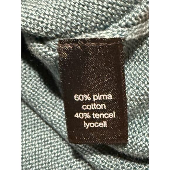 Peruvian Connection Knit Dress Cap Sleeves Midi Pima Cotton Womens Size XL Teal - Picture 3 of 8